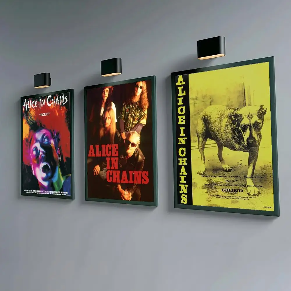 A-Alice In C-Chains Band Poster Waterproof Peel & Stick Wall Sticker Self Adhesive Art Decor For Living Room Bedroom