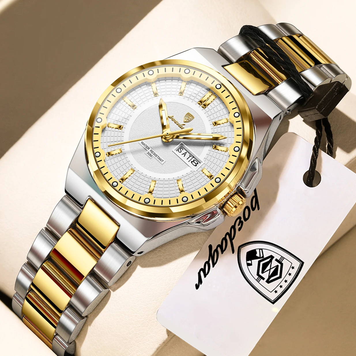 POEDAGAR Luxury Fashion Clock Ladies Week Date Luminous Waterproof Woman Wristwatch Elegant High Quality Quartz Women's Watches