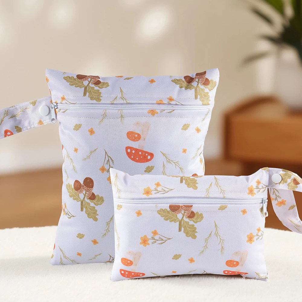 Babyshow 2 قطعة أحجام صغيرة مختلفة قابل للغسل حقيبة مبللة البوليستر جيب واحد مثالية لملابس السباحة ماكياج الحقيبة حقيبة حفاضات محمولة