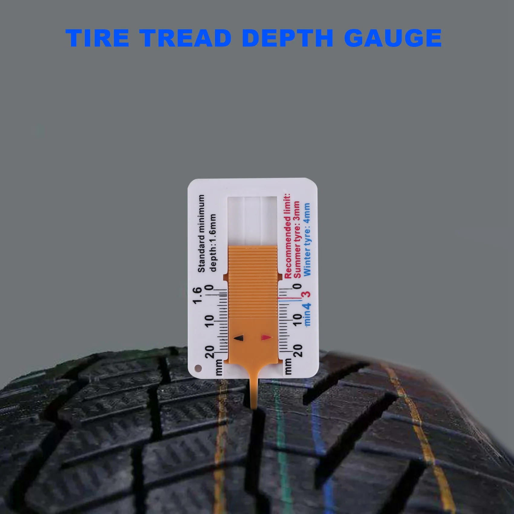 4Pcs Tyre Tread Depthometer 0-20mm Auto Car Tyre Tread Depth Gauge Caliper Tire Ruler Vernier Depth