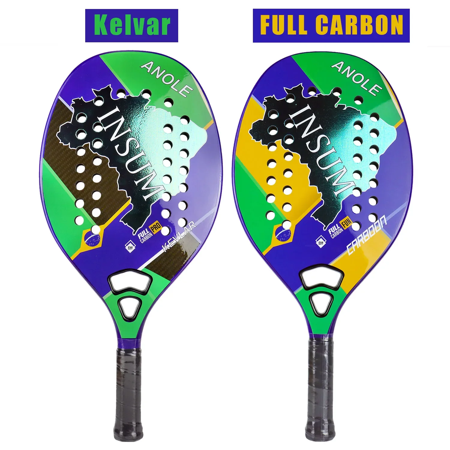 Full Carbon/Kevlar Beach Tennis Racket with  Soft Memory Foam Core Anole Racket Beach Tennis Overgrip para padel Tennis grips