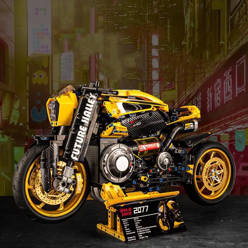 Motocicleta Davidson 2077 de potencia de velocidad de alta tecnología, modelo 10506, motocicleta famosa de ciudad, bloques de construcción, juguetes para niños, regalos