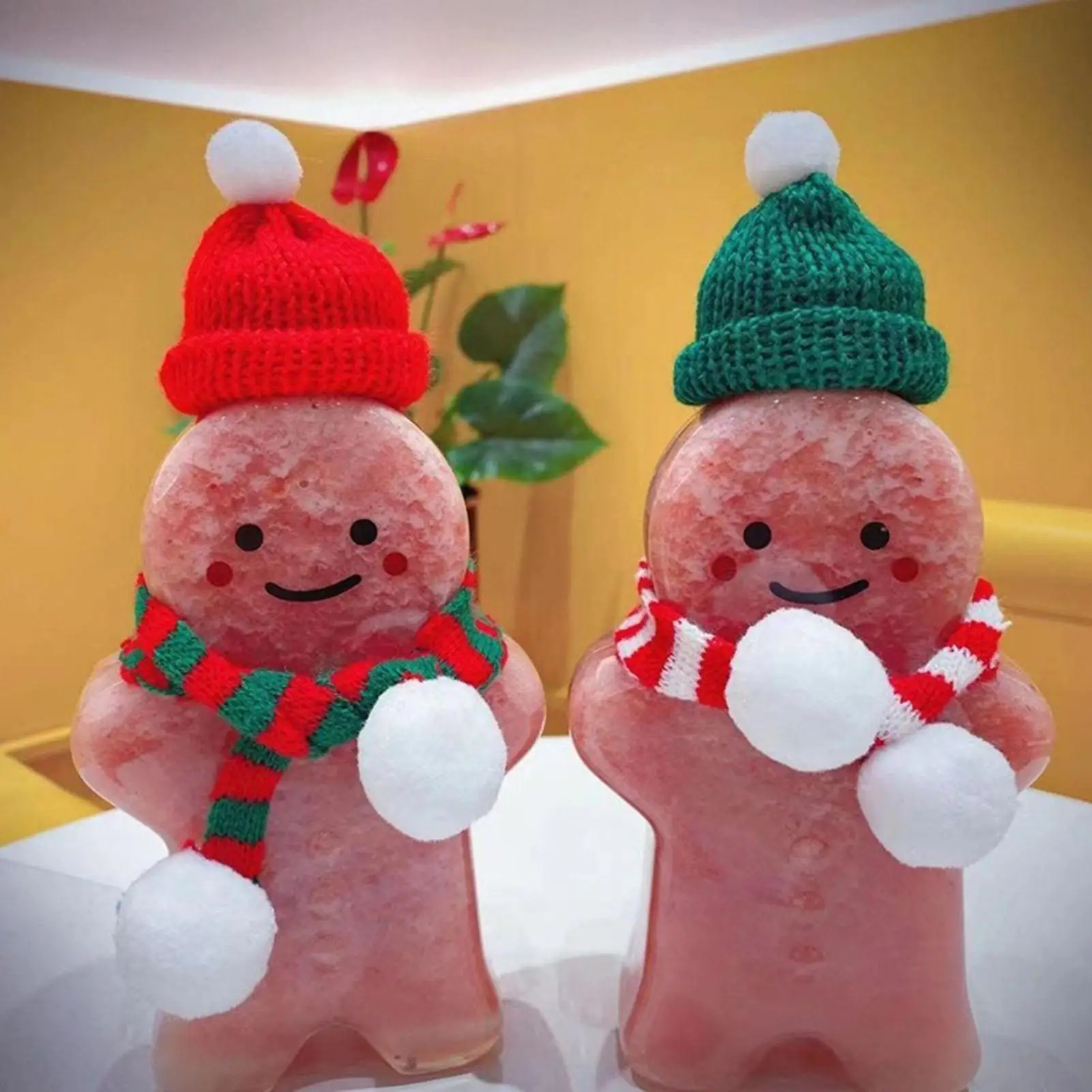 الزنجبيل رجل شرب زجاجة 500 مللي واضح قابلة لإعادة الاستخدام المشروبات الحاويات عيد الميلاد الزنجبيل رجل زجاجات مع قبعة ووشاح ل