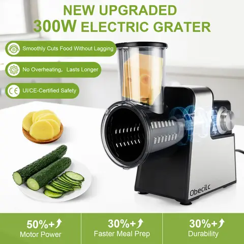 300W 7 in 1 Automatic Electric Vegetable Cutter Salad Shooter Slicer Shredder Grater for Cheese Carrot Cabbage Home Kitchen Food Prep Machine