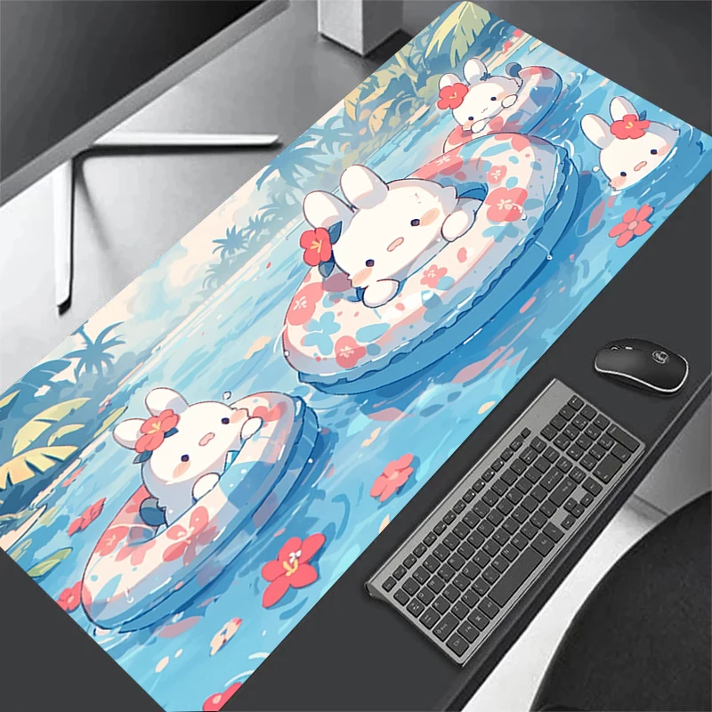 Gaming Mouse Pad Rabbit Large Mousepad XXL Gamer Computer Mouse Mat Office Non-Slip Keyboard Mat Game Laptop HD Print Desk Mat