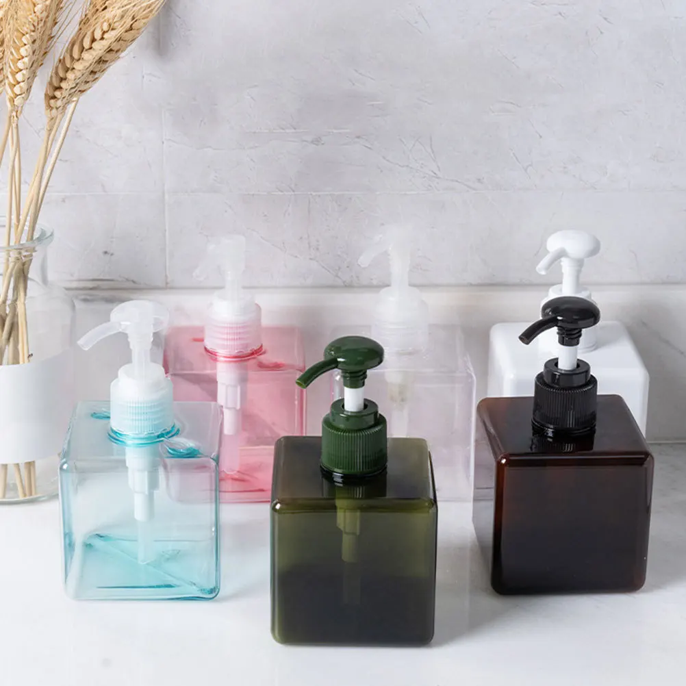 Bottiglie per lozione da viaggio da 5 pezzi, compatte, leggere, ricaricabili, shampoo, balsamo, detergente per il corpo, con pompa per bagno, hotel