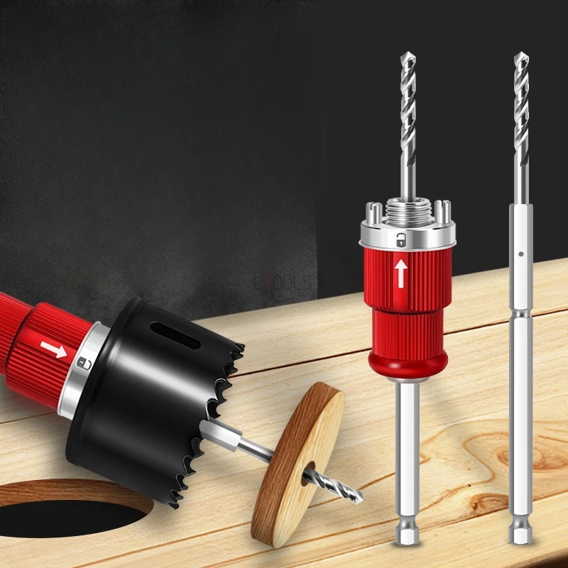 10mm Hex Shank Pipeline Hole Saw Connecting Rod Bimetal Hole Opener Drill Bit Quick Release Hole Saw Arbor Opener Connector Rod