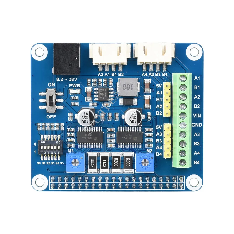 Raspberry Pi HRB8825 Stepper Motor HAT Drives Two Stepper Motors Up To 1/32 Microstepping