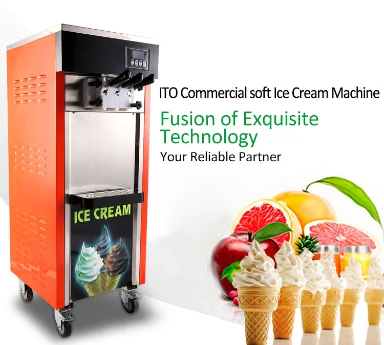 Commercial Soft Serve Ice Cream Making Machine Maker 515*570*1370mm