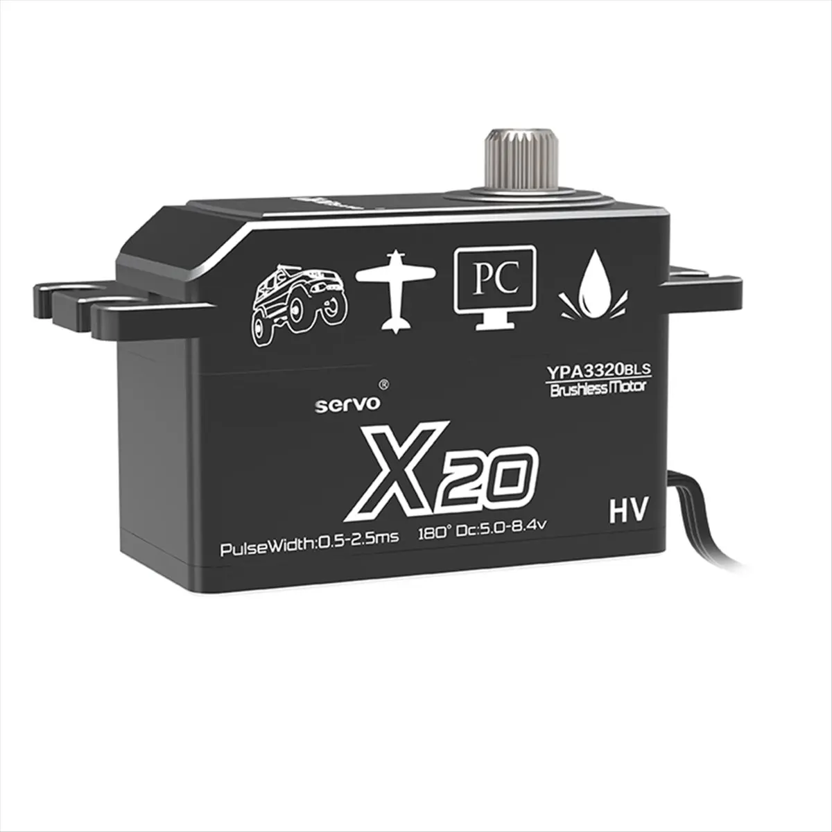 Servomotor Digital sin escobillas PWM de 20KG, engranaje totalmente metálico, Servo de cuerpo corto de perfil bajo de alto par para coche Rc 1/8 1/10 [sgqu-Toy]