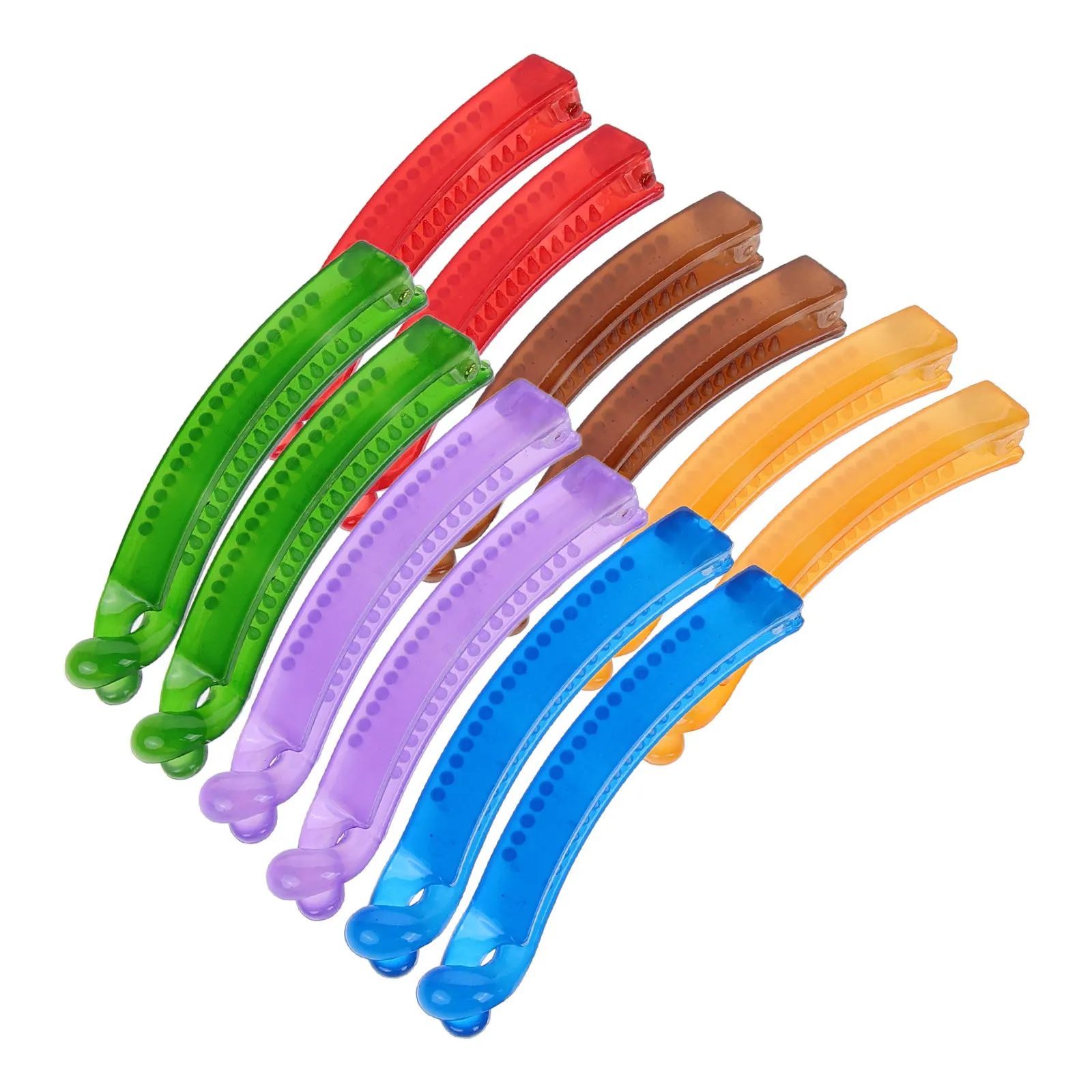 

12Pcs Candy Tone Banana Claw Clips Women Hair Accessories Simple Fashionable Design Sturdy Locking Teeth for All Hair Types