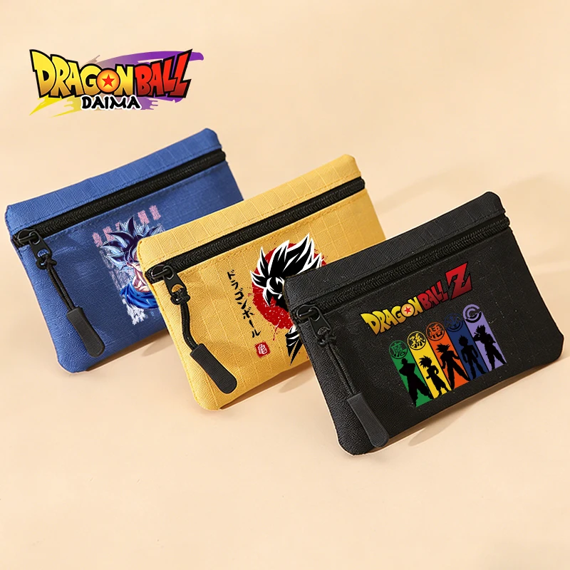 Dragon Ball Man Mini-Geldbörse, Anime-Cartoon-Druck, Münzbörse, kleine Geldbörse mit Reißverschluss, tragbare Geld-/Karten-Aufbewahrungstasche für Damen, Kartenhalter