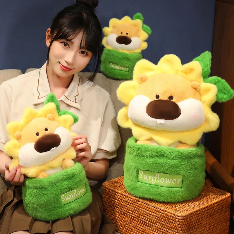 Jogo de Bonecas Vegetais e Animais, Macio, 25-45cm, Verde, Panela, Hamster, Girassol, Almofadas, Natal, Presente de Aniversário, Decoração
