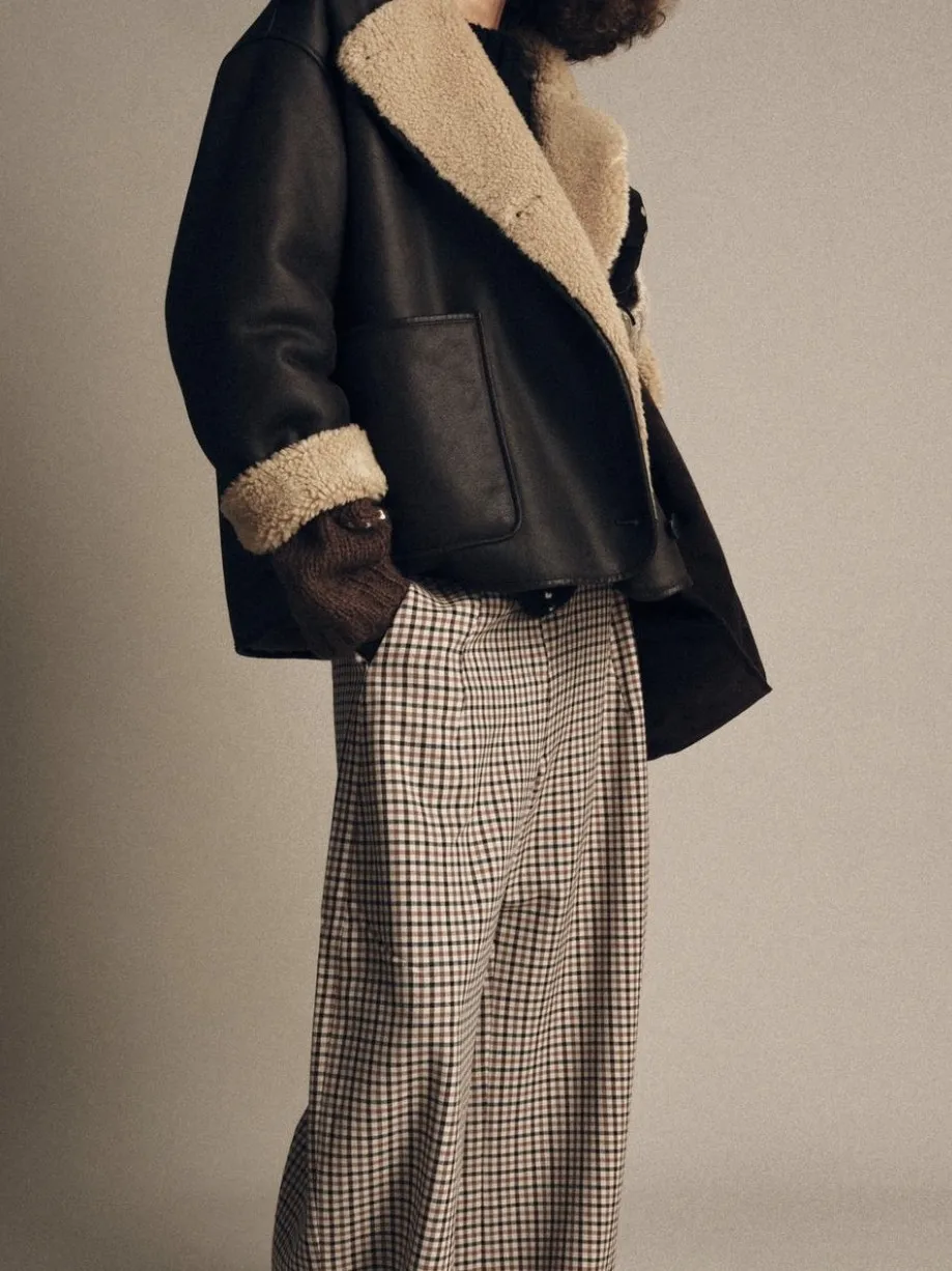 معطف نسائي طويل من الجلد الصناعي الناعم من Faionable بلون القهوة العميقة من Jaet PU مصنوع من جلد الدفء