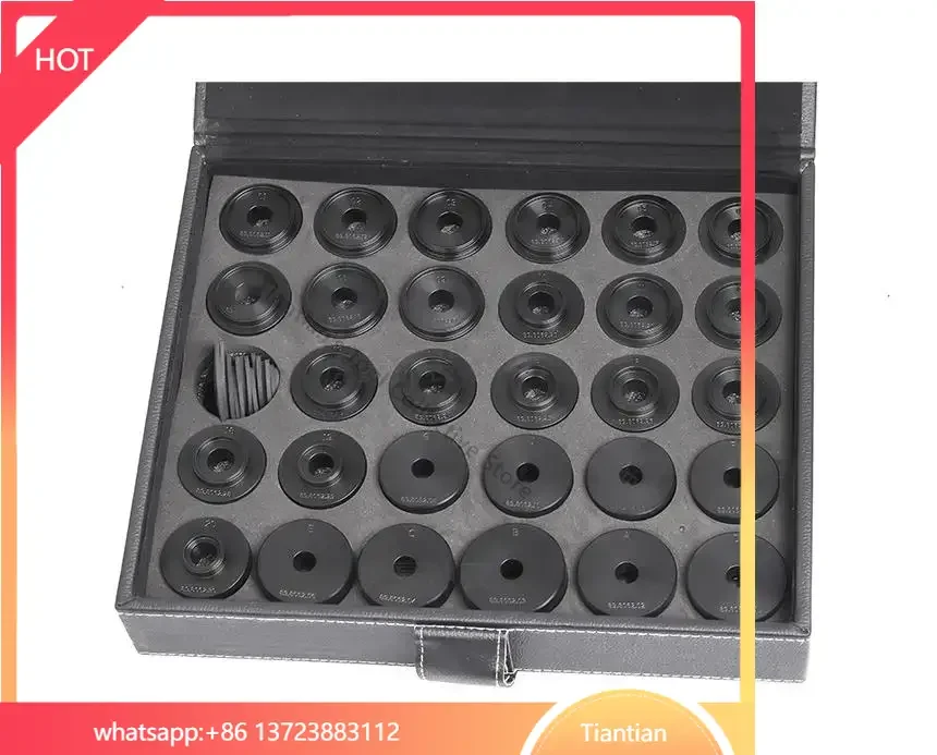T0690 Assortment of 29pcs Watch Crystal Remover Dies Set Front Cover Glass Air Blowing Opener Tool Kit for Most Watches Repair