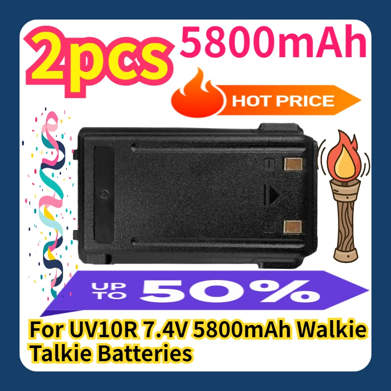 For UV10R 7.4V 5800mAh Walkie Talkie Batteries