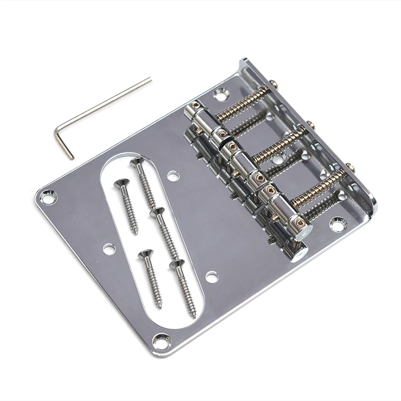 탑 로딩 96.5x80MM 3 새들 브리지, TL 6 스트링 일렉트릭 기타 크롬 음악 액세서리