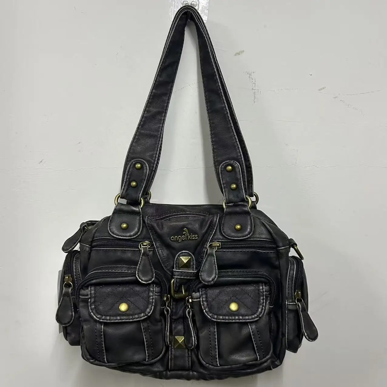Vintage Bag Women Vintage Handbags Satchel Top-handle Handbag PU Shoulder Bag Dumpling Pack Multi-pockets Shoulder Bags