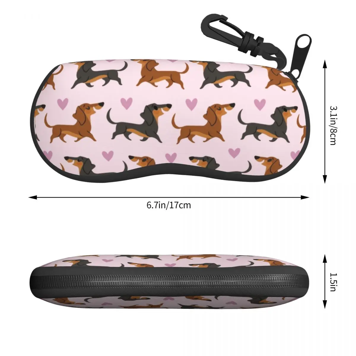 Custom Dachshund Shell Glasses Case Unisex Fashion Sausage Wiener Badger Dogs Eyeglasses Case Sunglasses Protector Box