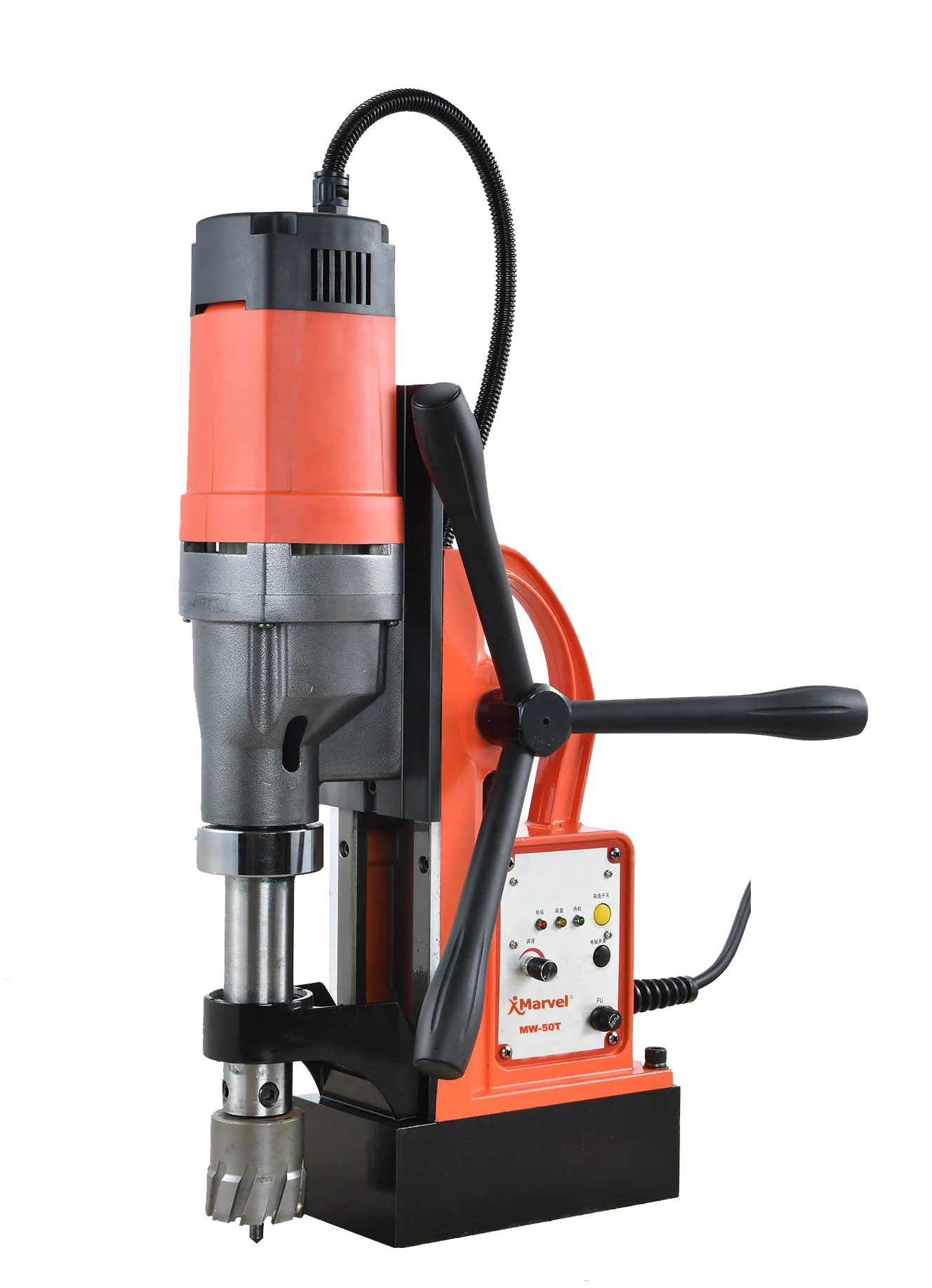 Industrial MW-50T Hand Push Drilling machine with magnetic base 13500N Annular cutter 50mm steel core drill