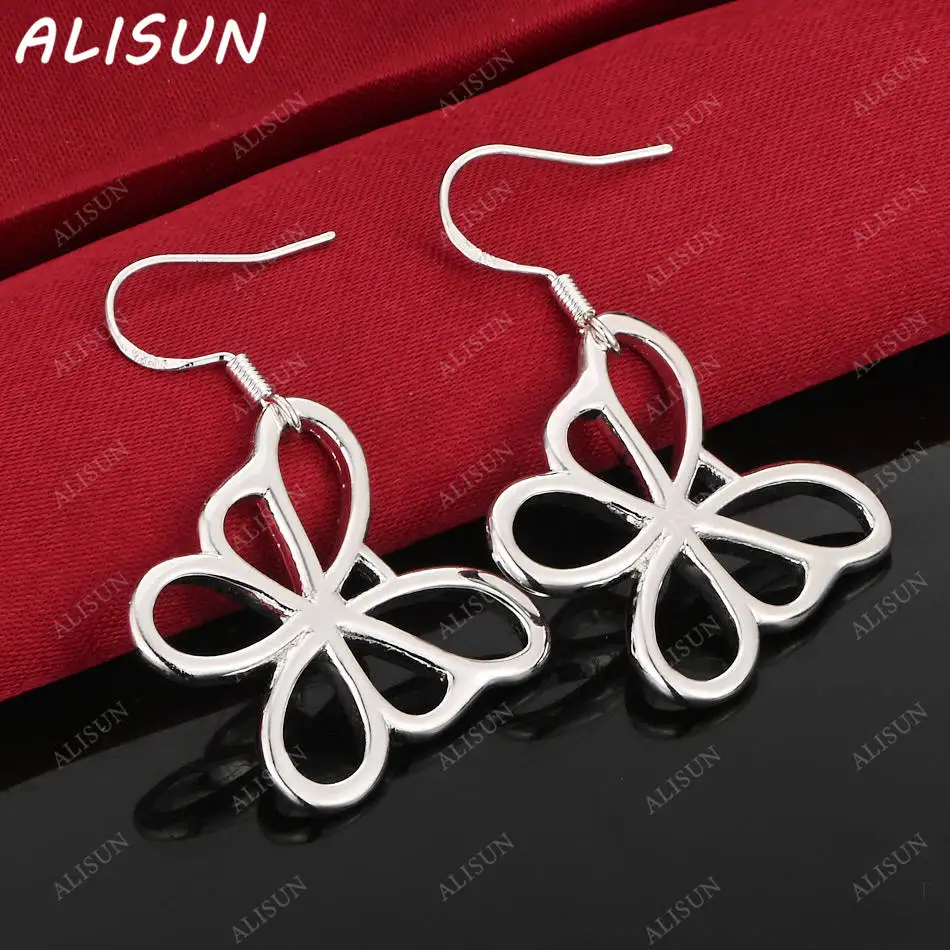 

ALISUN 925 Sterling Silver Butterfly Earrings Drop Earrings Fashion Jewelry Charm Grace Noble Wedding Accessories