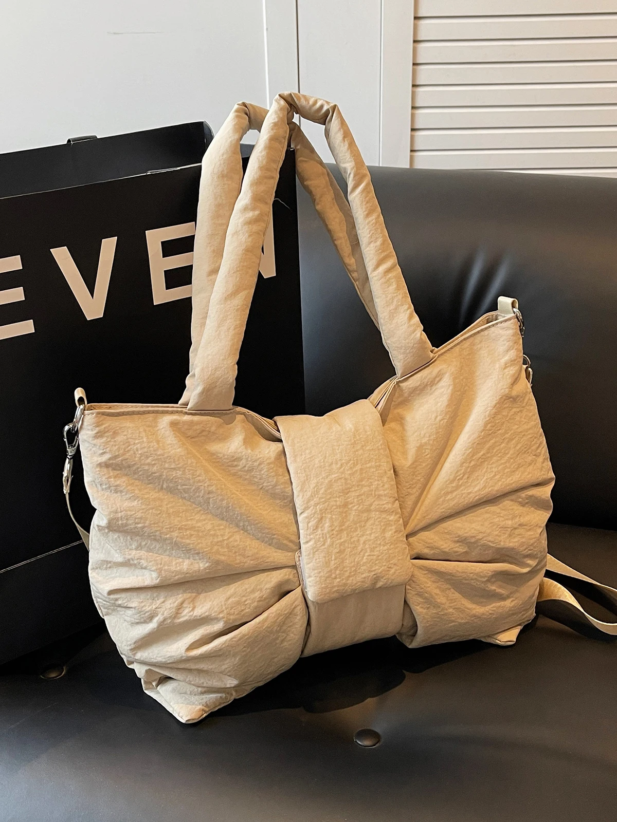 

Casual Large Capaci Nylon Bag Women's 2025 New Faion Knot Single oulder Bag Commuter Crossbody Bag