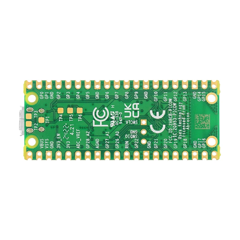 Raspberry Pi Pico W com WiFi 2.4 e módulo sem fio 5G, RP2040 oficial, processador Dual-Core, microcontrolador, caso opcional, GPIO