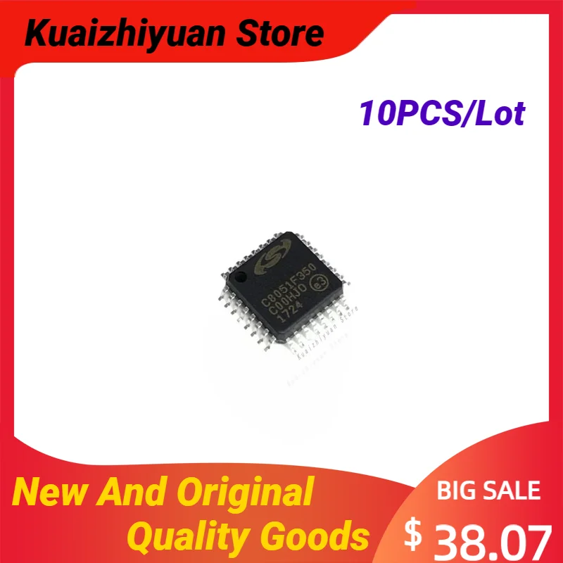 10PCS/Lot New And Original C8051F350-GQR QFP-32 C8051F350 Microcontroller 8-Bit 50MHz 8KB FLASH 32-LQFP Quality Goods