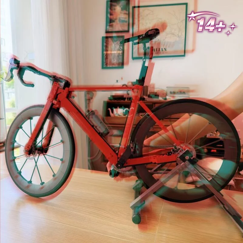 New 1015Pcs Road Racing Bicycle Model Bike Building Block Assemble Puzzle Model For Holiday Ornament Gifts