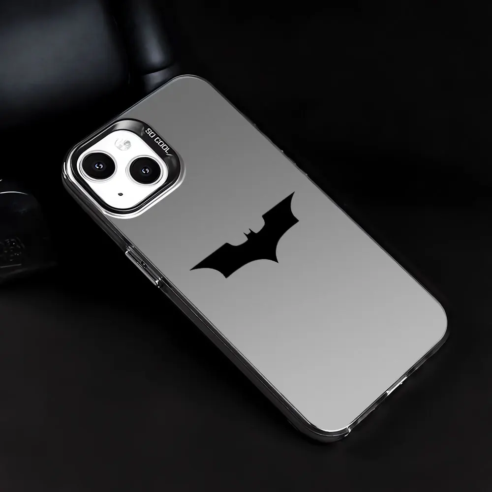 Super B-Batman-Logo Clear Print Case for Apple iPhone 14 Pro 12 Pro X XS Max XR 15 Plus 13 11 Pro Max 14 Shockproof Soft Cover