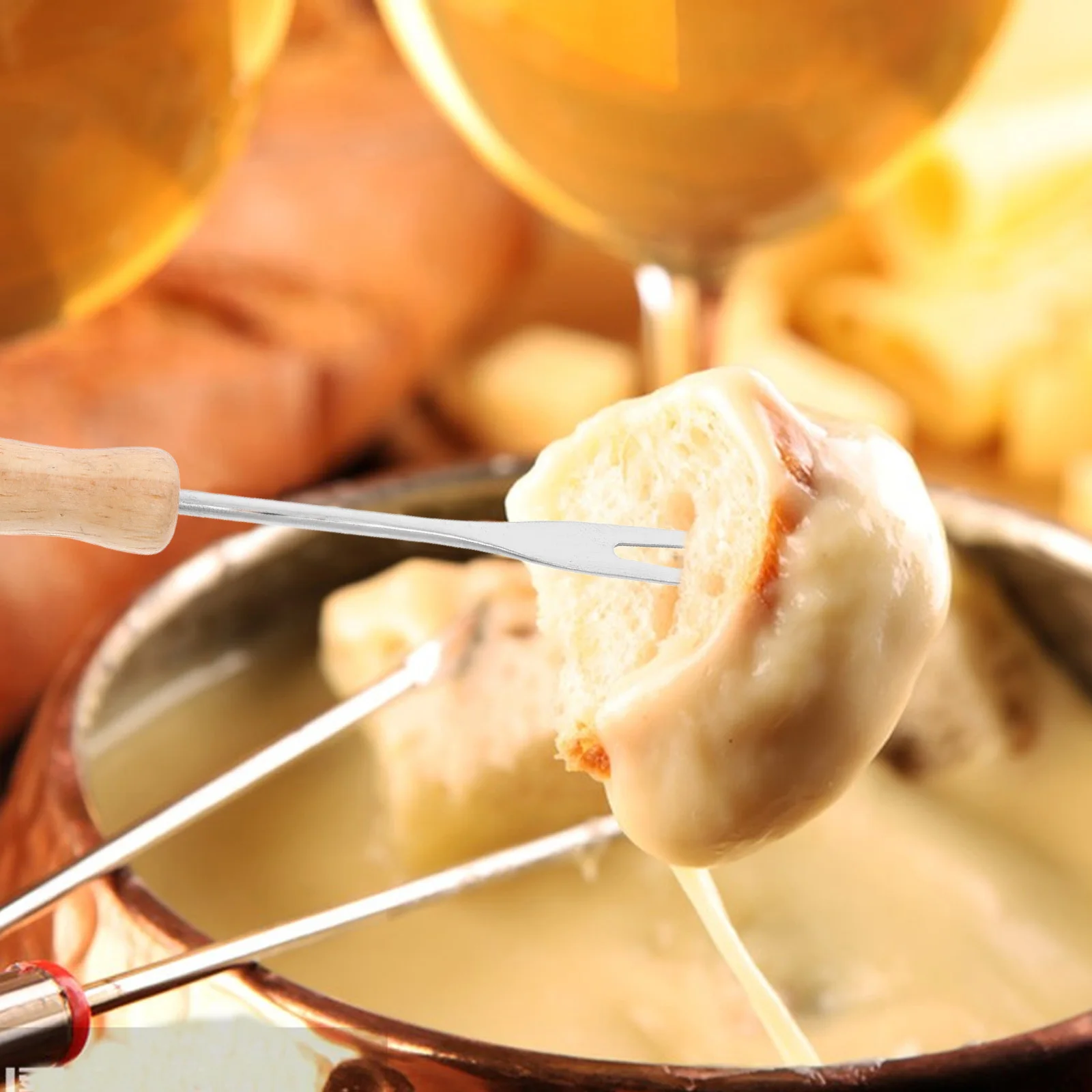 

6 Pcs Stainless Dipping Forks Set for Fondue Cheese Chocolate Dessert Baking Appetizer Fruit DIY Blending Fork