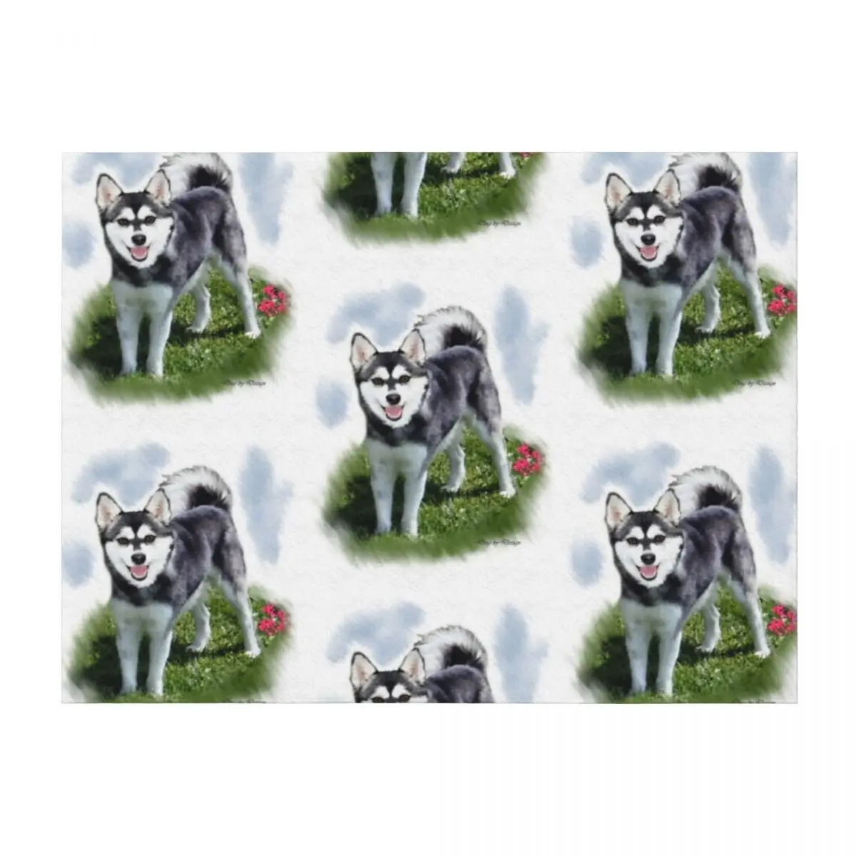 

Alaskan Klee Kai Dog Lovers Art Throw Blanket Retros Bed linens Single Soft Beds Blankets