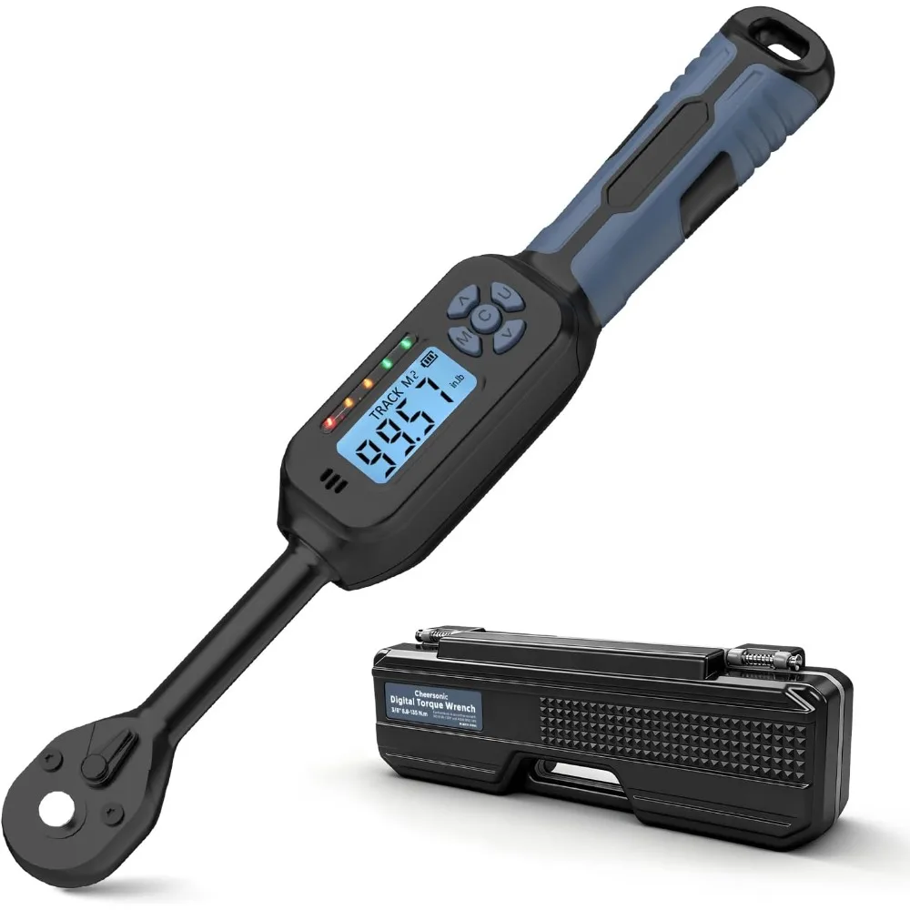 

Цифровой динамометрический ключ 3/8 дюйма, привод 5-99,6 футов фунта 6,8-135 Нм, зуммер, светодиодное оповещение для велосипеда, мотоцикла, авторемонт