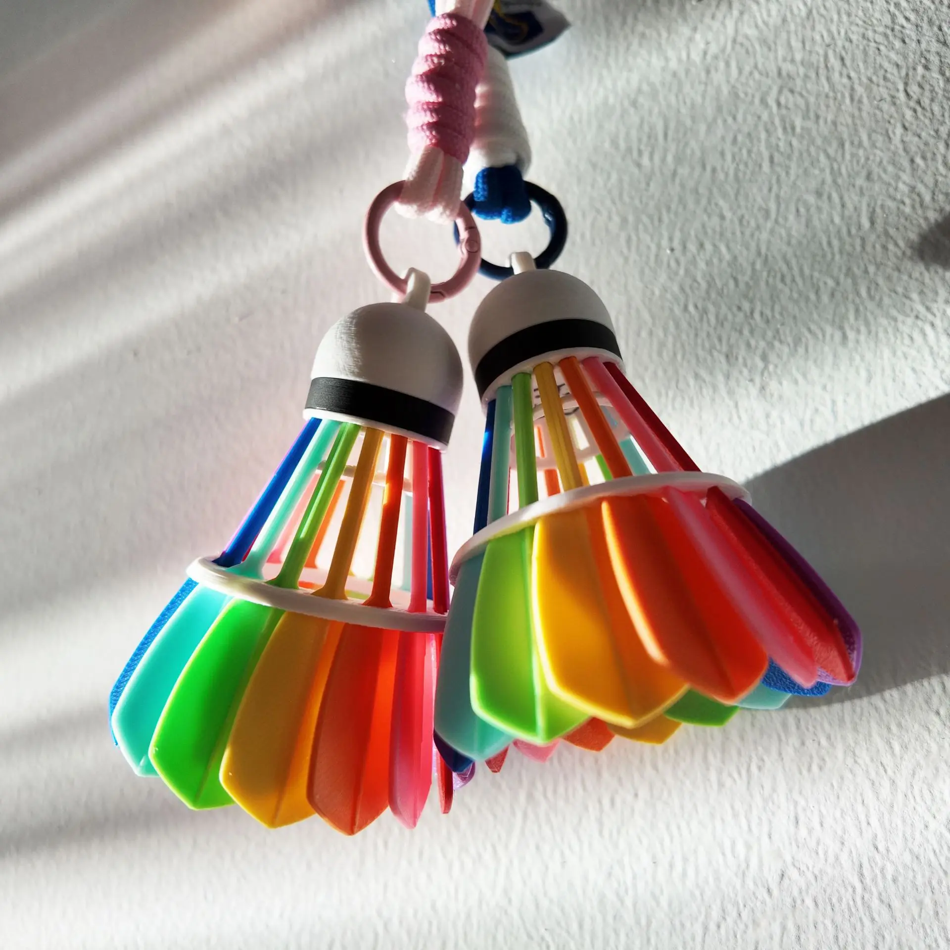 Dopamine Rainbow Badminton Bag Charm, Ins-style Bag Pendant Gift