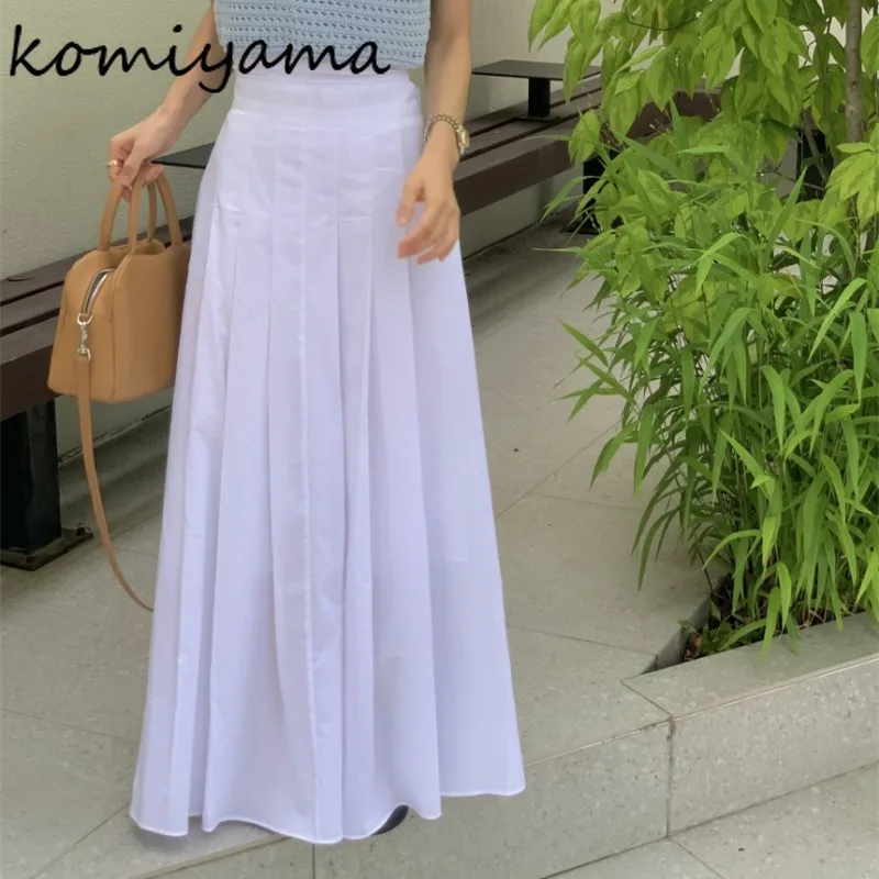 

All-match High Waist Pleated Faldas Mujer A-line Skirts 2024 Woman Skirt Spring Summer New Saias Korean Chic Niche Falda