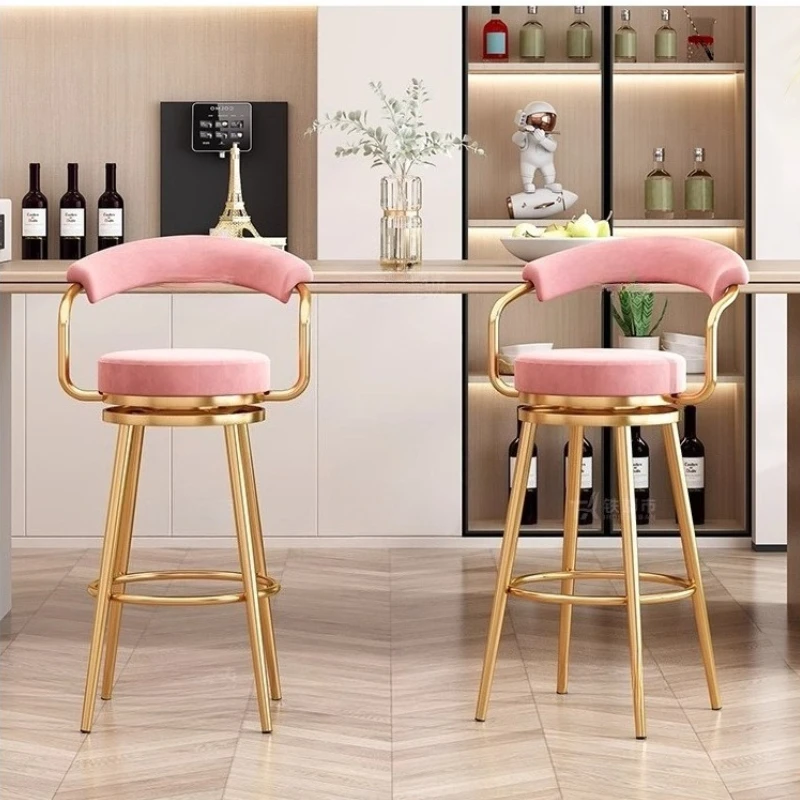 مقعد بار دوار 360 درجة مع مسند للذراعين ومسند الظهر مقعد عصري أنيق للمطبخ المنزلي/عداد البار/كراسي المقهى