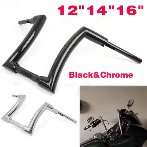 12" 14" 16" Bar Handlebars Compatible With Harley Dyna Softail Sportster 48 883 1200 1340 XL883 XL1200 '93 Road King Road Glide