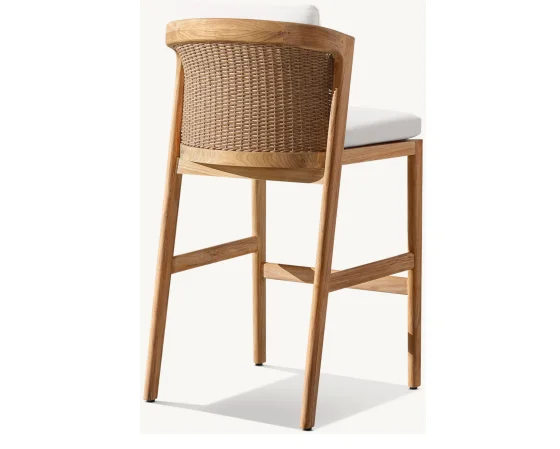Bistro Cafe Stacking Garden Furniture Cast Aluminum Frame Chair Patio Dining Stackable Woven Rope Aluminium Outdoor Chair