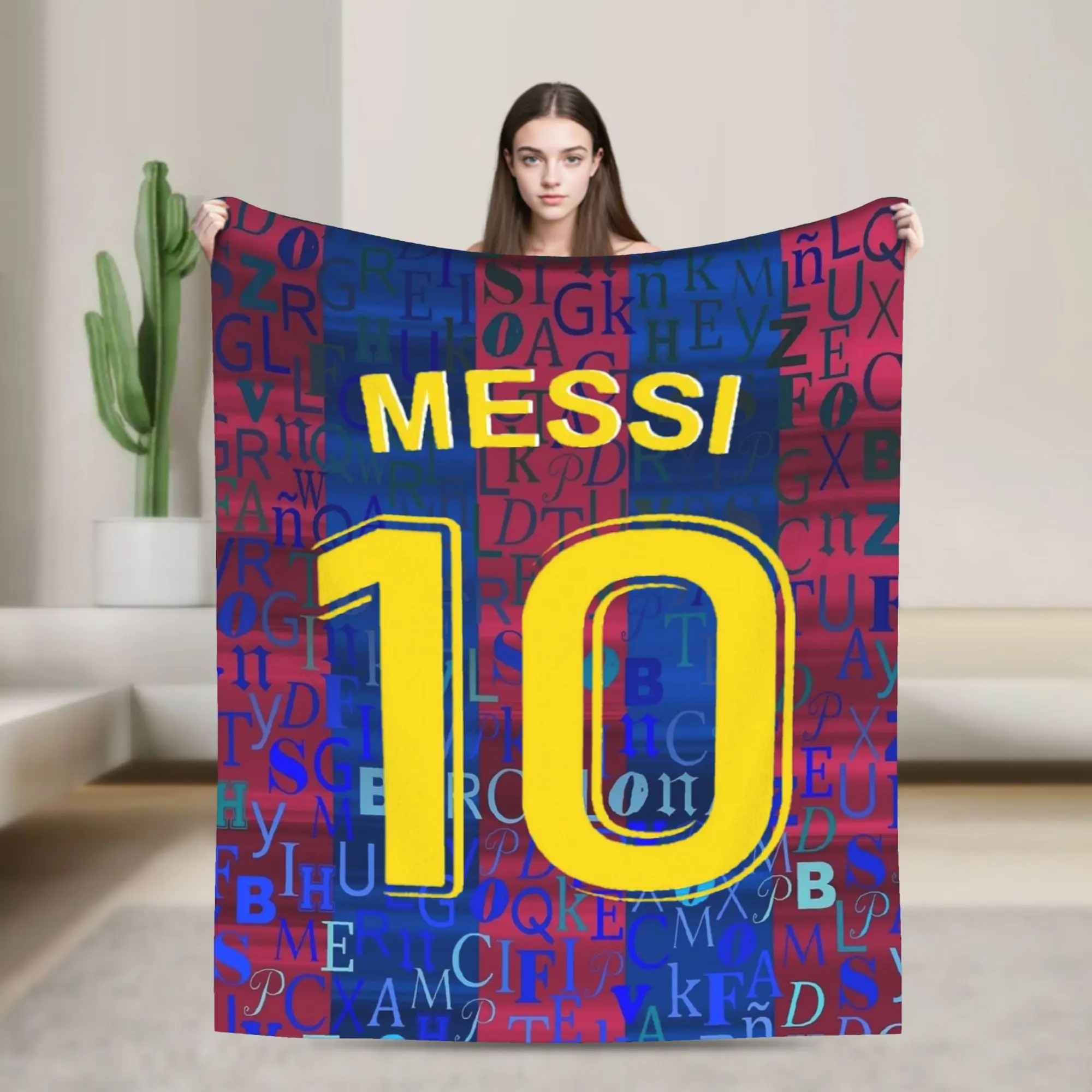 Argentina Number 10 Football Soccer Flannel Blanket Messied Awesome Throw Blanket for Home Hotel Sofa  150*125cm Bedspread