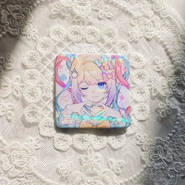 Game NEEDY GIRL OVERDOSE KAnge Square Badge Pendant Colored Paper Cosplay Decoration Collection Souvenir Fans Birthday Gift