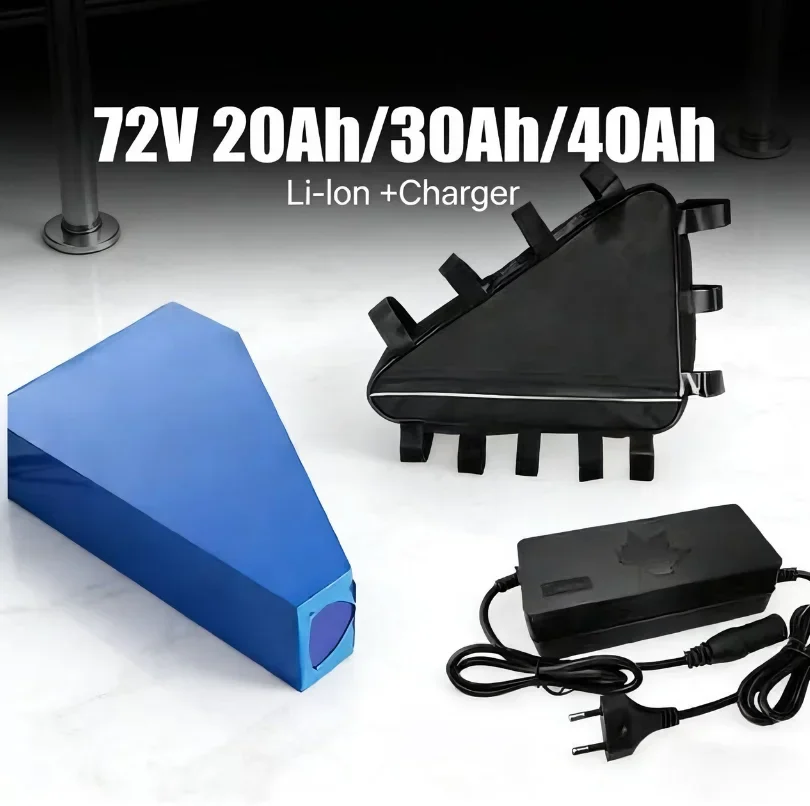 

Литиевая треугольная батарея 72В 20Ач/30Ач/40Ач для электросамоката и электровелосипеда – Высокая мощность, совместимость с 2000Вт-3000Вт – Долгий срок службы, перезаряжаемая