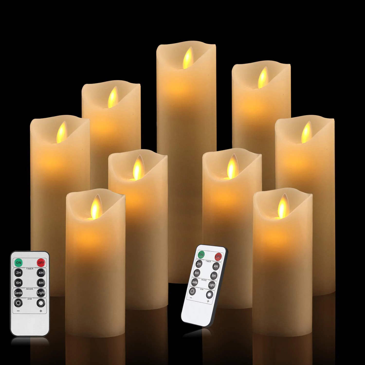 

10-240pcs Battery Operated Pillar Candles with Remote Timer Flameless Flickering Candles LED Artificial Fake Candle for New Year
