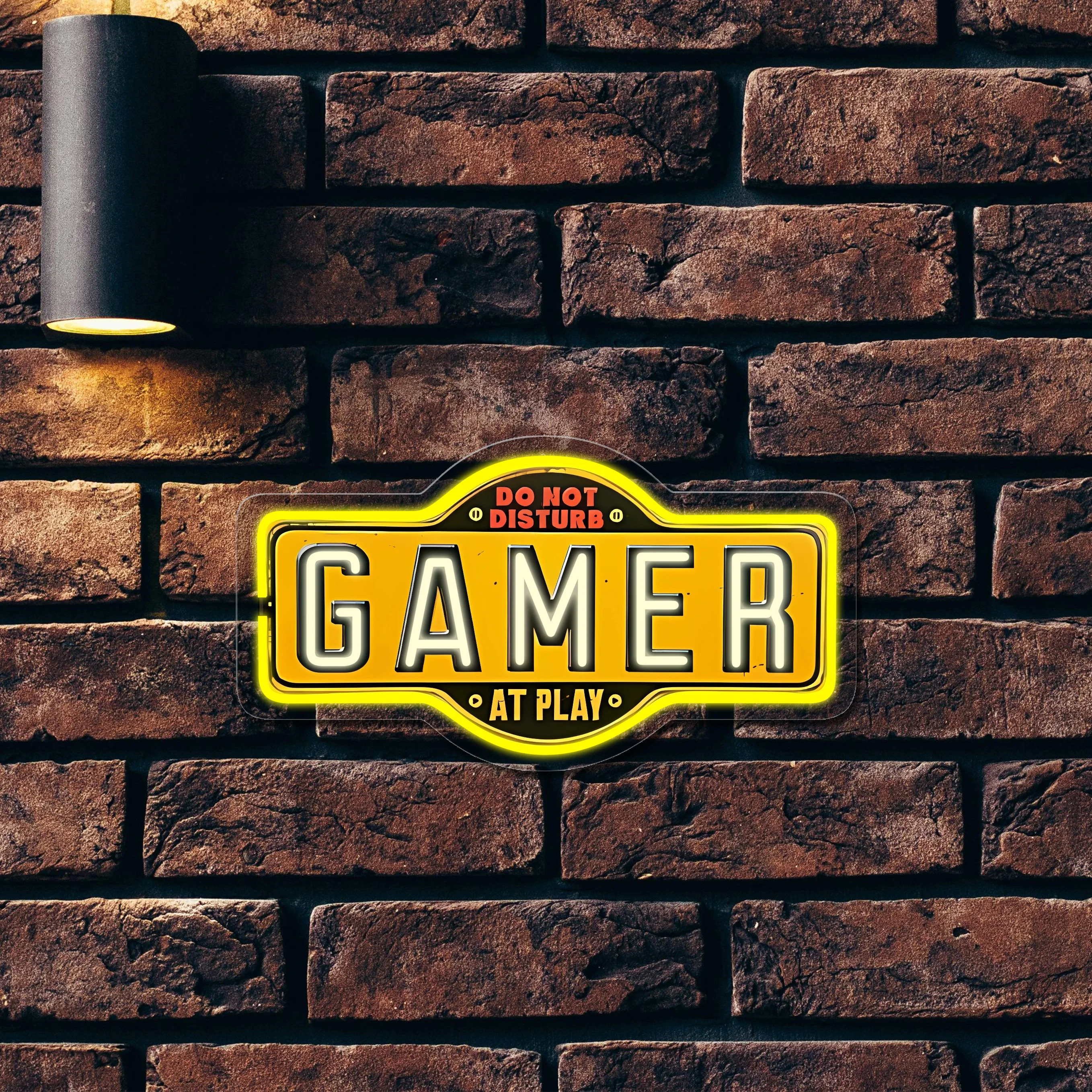 

1 gaming player LED neon sign retro style retro wall decoration, suitable for manholes, game rooms, arcade games, or home bars