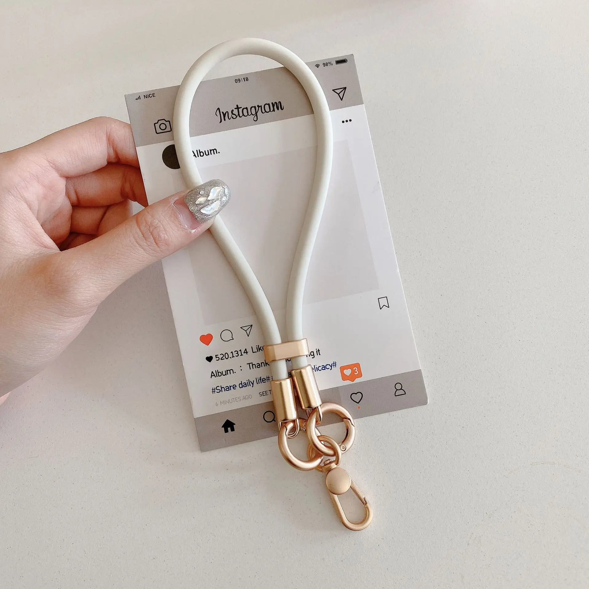 Liquid Silicone Wrist Strap for Mobile Phones, Gift Idea