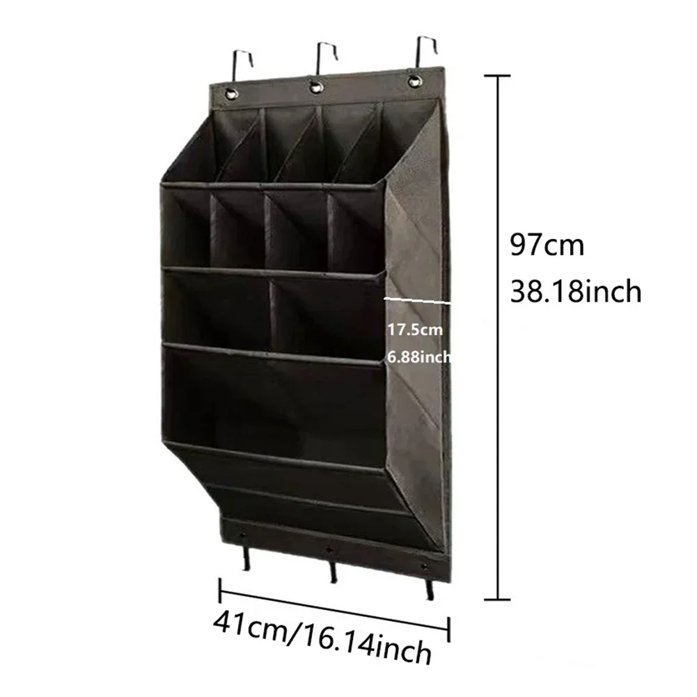 11/12 Grids Wall-mounted Pocket Storage Hanging Bag Shoe Sundries Organizer Rack with Bedroom Bathroom Door Behind Closet Holder - view 6