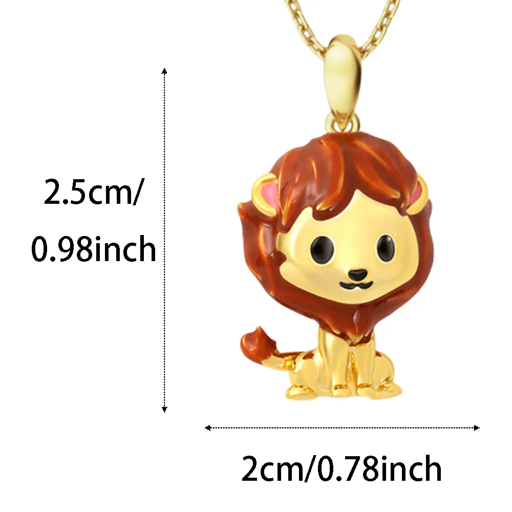 Fashionable Cute Lion Baby Creative Pendant Necklace Christmas Children\'s Day Party Perfect Birthday Gift for Girls Boys