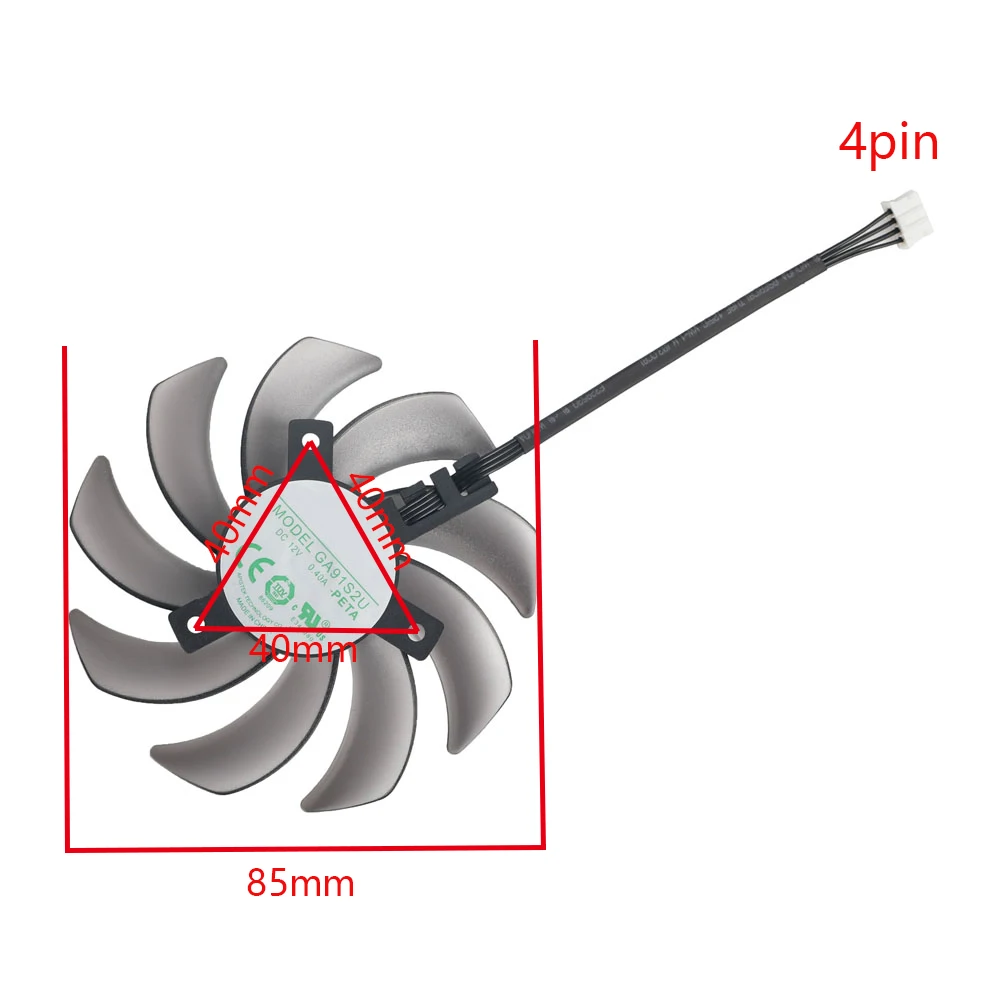 85mm GA91S2U 12V 0.4A Cooling Fan RTX2060 RTX2070 Graphics Card Fan For PNY Palit RTX 2060 2070 Gamingpro Dual GPU Cooler