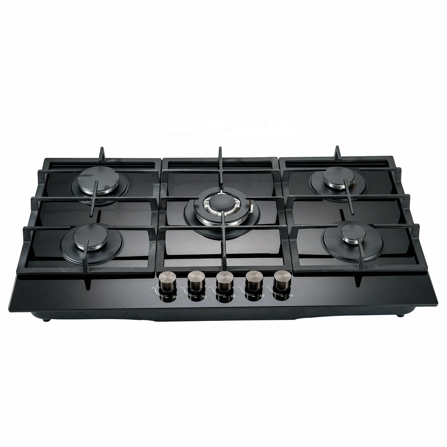 Custom Free Tempered Glass Panel 5-Burner Gas Stove Durable Gas Hobs for Efficient Cooking