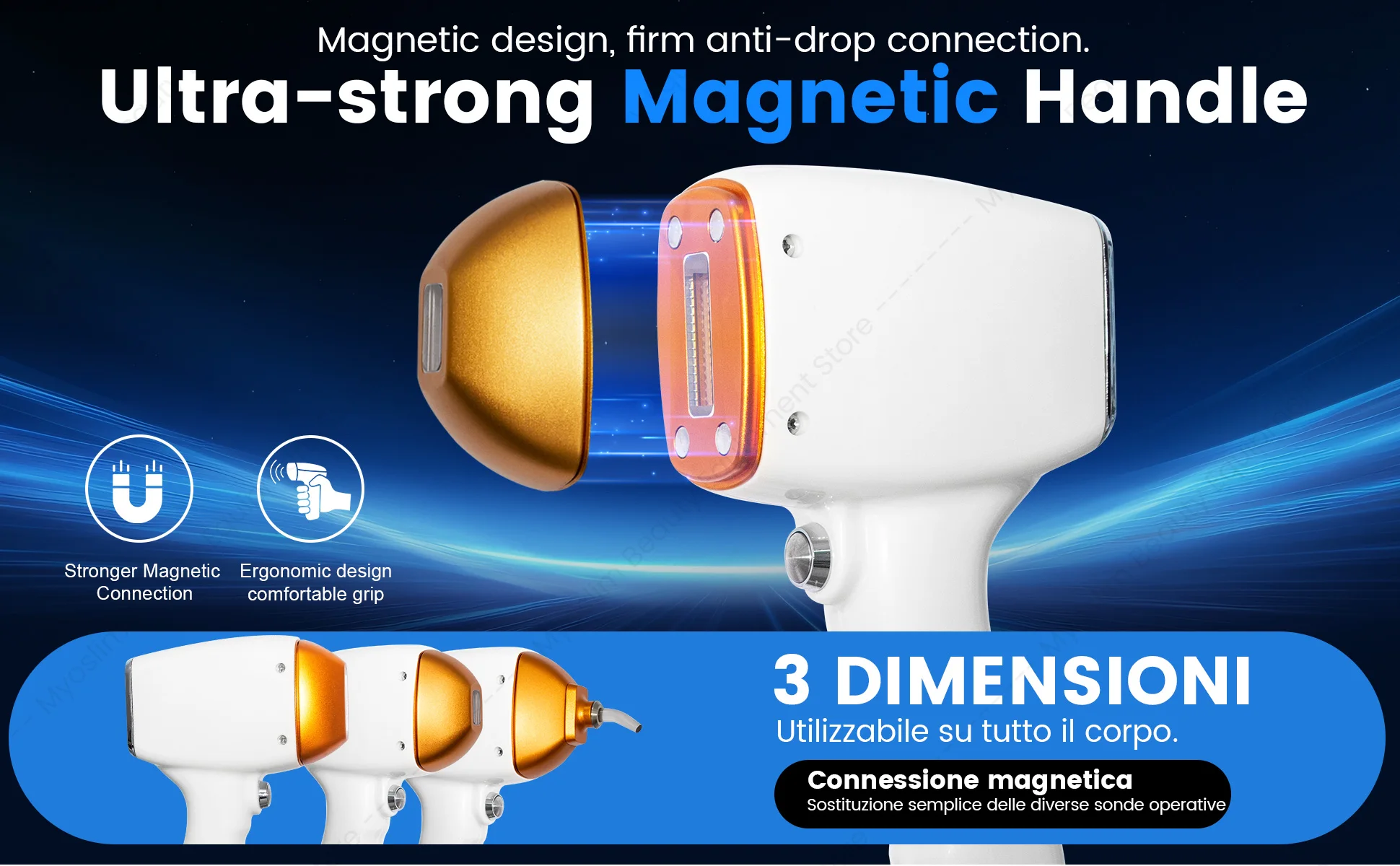 2-in-1 Haarentfernungsgerät Schönheitsausrüstung Permanentes Haarreduktionsgerät mit Kühlsystem für Salon und Spa – Detail 10