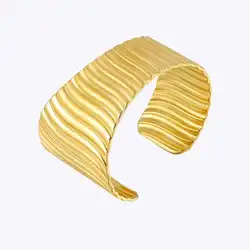ENFASHION Pulseras Irregular Stripe Cuff Bracelet For Women's Stainless steel 18K Plated Gold Fashion Jewelry Cocktail B242473